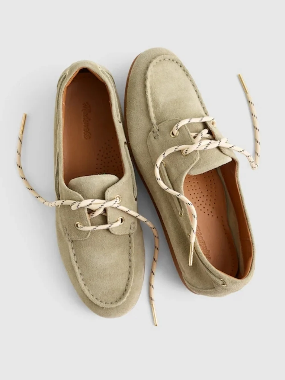 New! Madewell The Jamie Boat Shoe in Leather Suede Pale Fatigue 9 - Picture 1 of 15